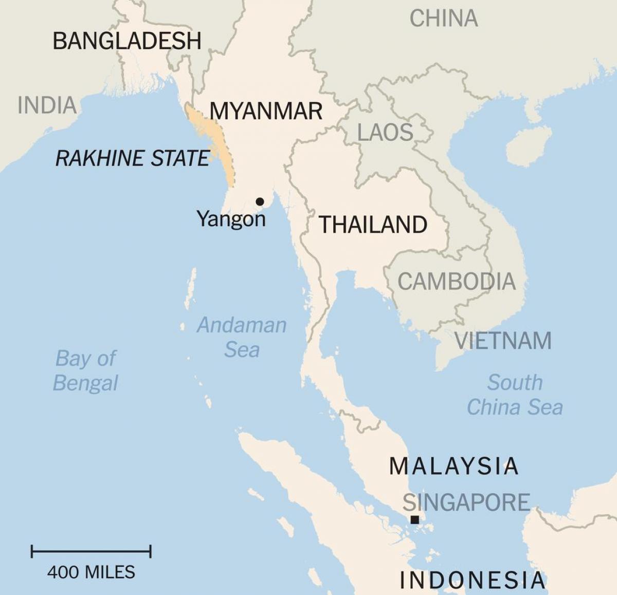 rakhine 국가 미얀마 맵