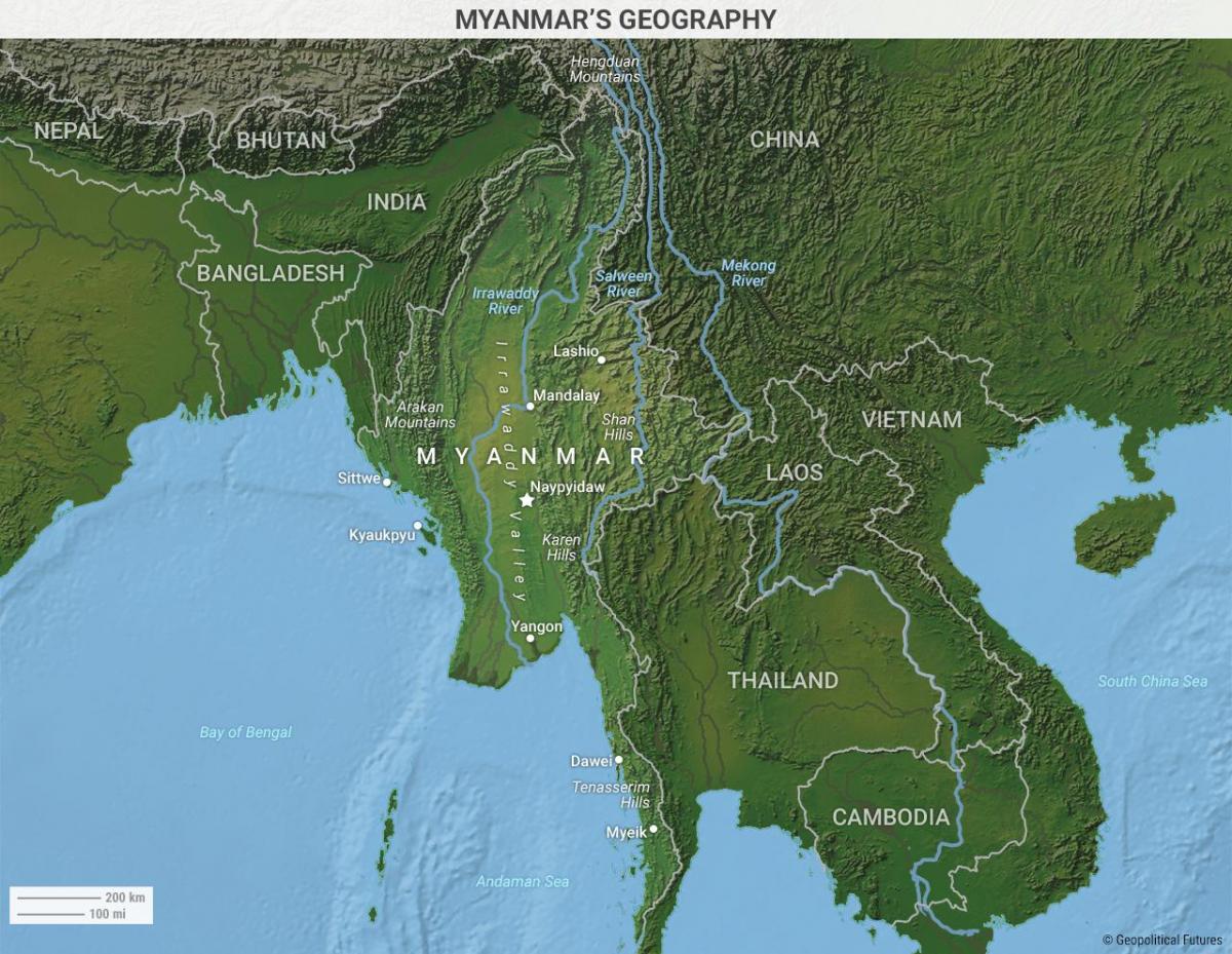 미얀마 geography 지도
