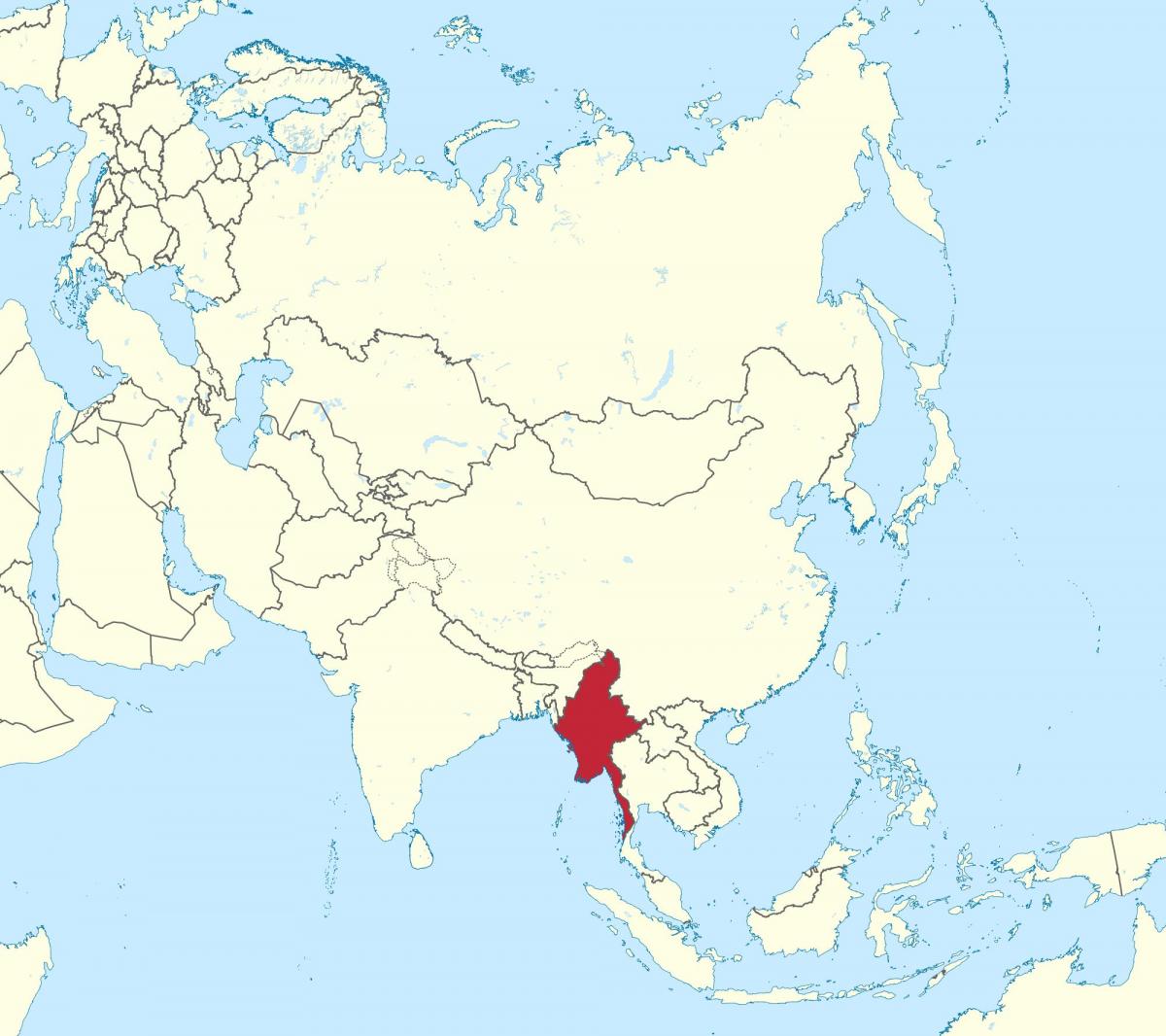세계지도 미얀마 미얀마
