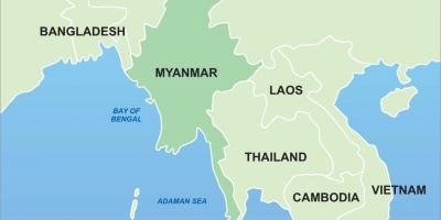 미얀마에서 아시아 지도