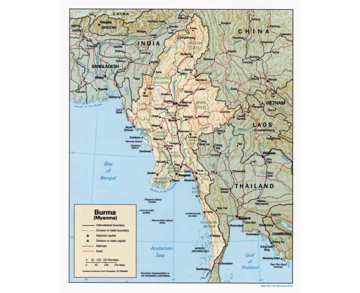 지도,미얀마와 함께 도시