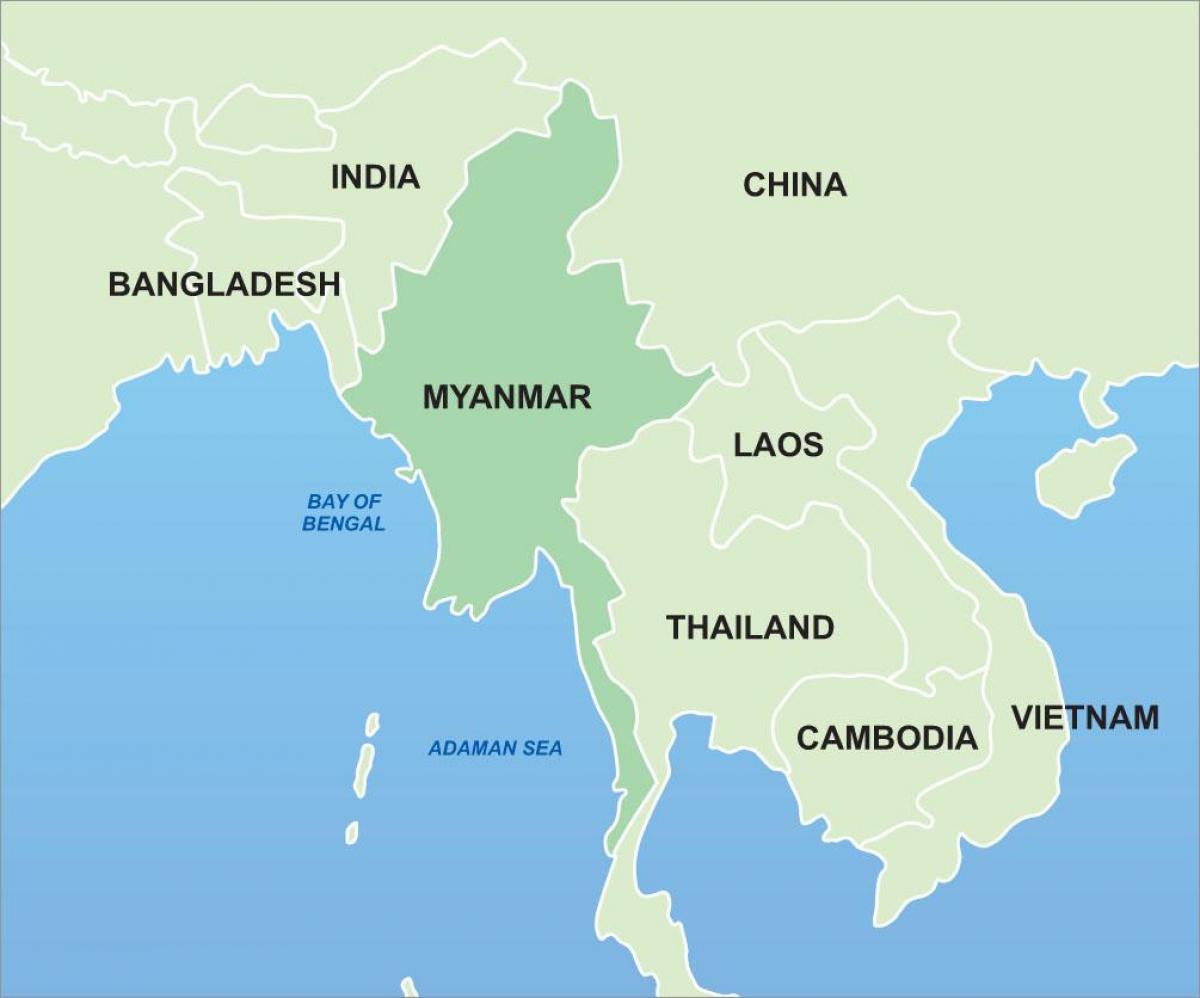 미얀마에서 아시아 지도